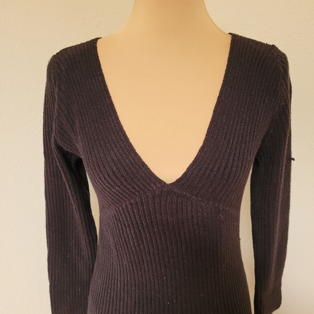 Trois Black Ribbed Knit Maxi Dress — image 2 of 6